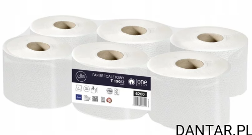 Papier toaletowy centralnego dozowania biały celuloza 2w Ellis T190/2 a6 6200