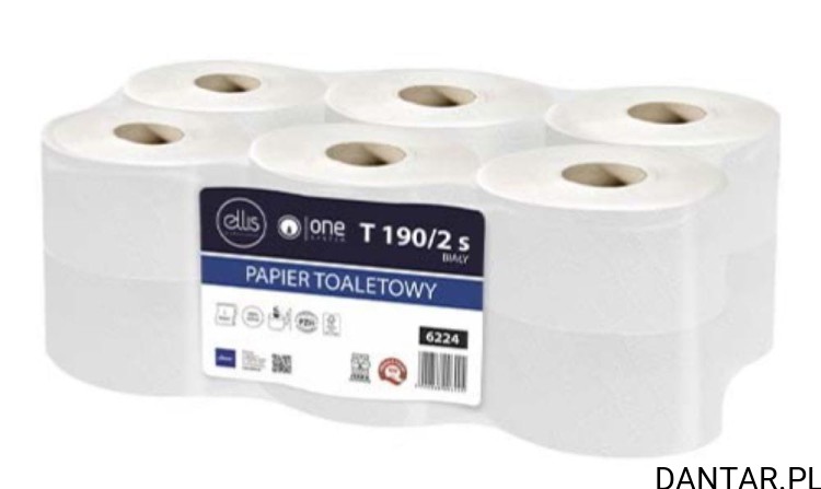 Papier toaletowy centralnego dozowania biały celuloza 2-w Ellis T190/2S a12 6224
