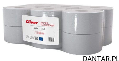 Papier toaletowy jumbo cliver szary T130/1 6231 a1/12/720