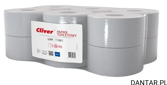 Papier toaletowy jumbo cliver szary T130/1 6231 a1/12/720