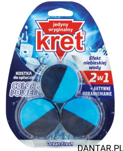 Kostka wc do spłuczki Kret color power ocean fresh a3