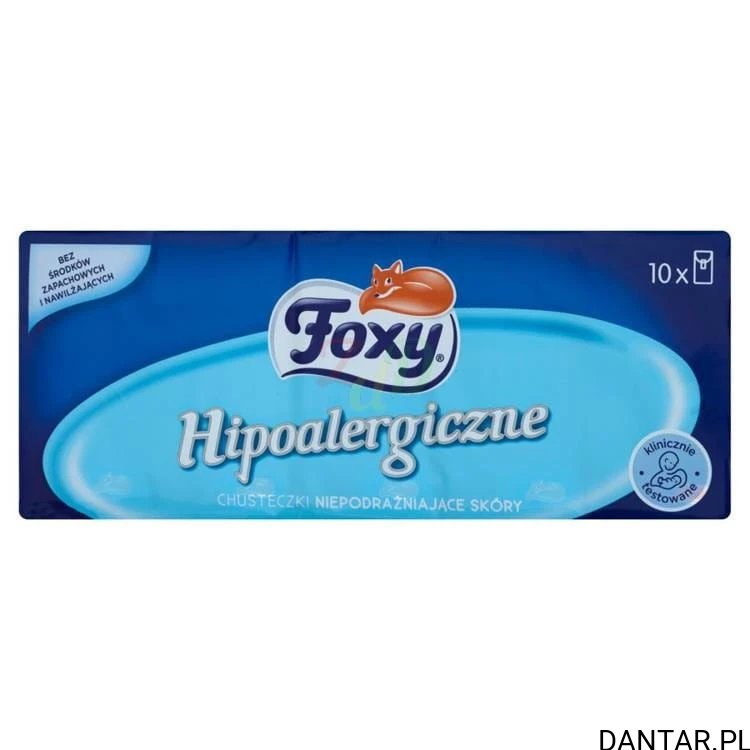 Chusteczki hipoalergiczne foxy 10x10 /18