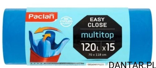 Worki na śmieci 120l niebieskie Paclan multi top a15/20
