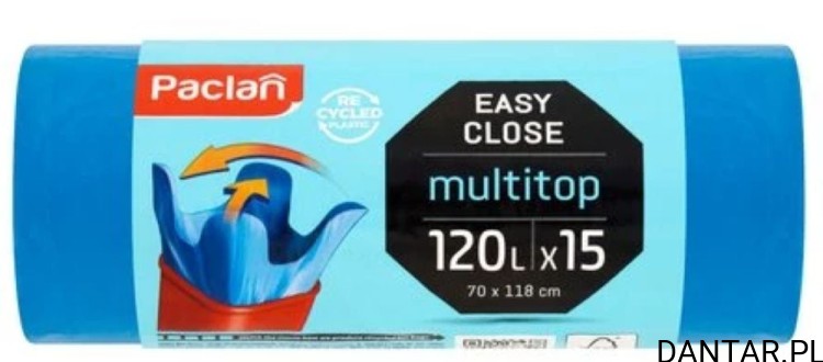 Worki na śmieci 120l niebieskie Paclan multi top a15/20