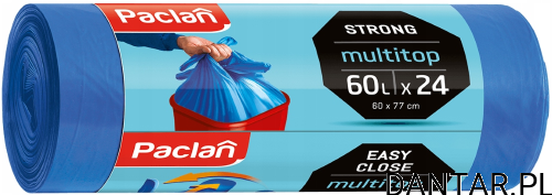Worki 60l na śmieci niebieskie multi top Paclan a24/24