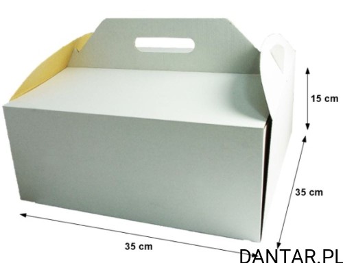 Karton 35x35x15 biały na tort mikrofala a1/25