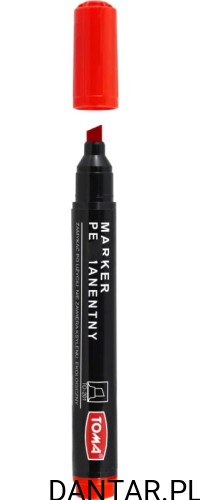 Marker permamentny ścięty czerwony TO-201 Toma a1/10