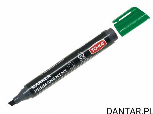 Marker permamentny napełnialny ścięty zielony TO-221 Toma a1/12 