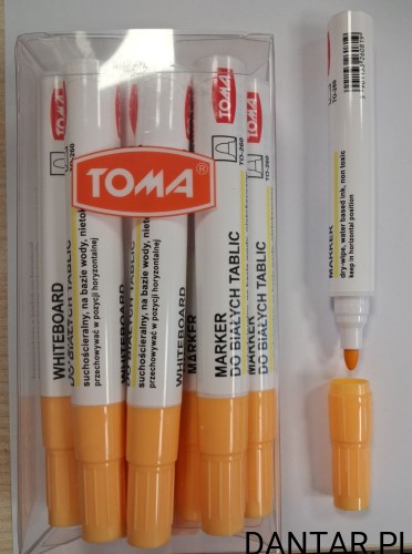 Marker suchościeralny okrągły do tablic żółty TO-260 a1/12