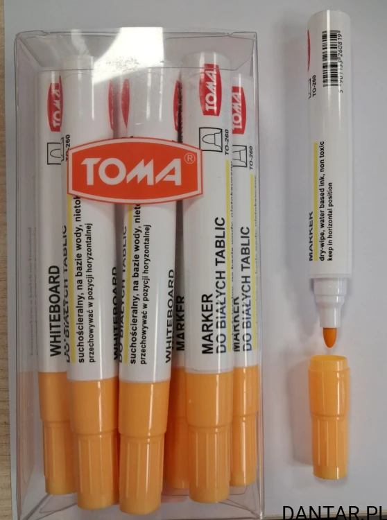 Marker suchościeralny okrągły do tablic żółty TO-260 a1/12