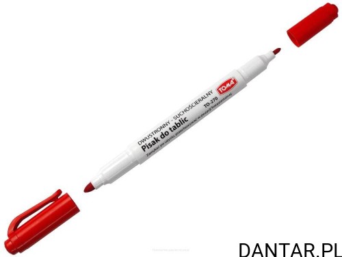 Marker do tablic dwustronny czerwony TO-270 Toma a1/12