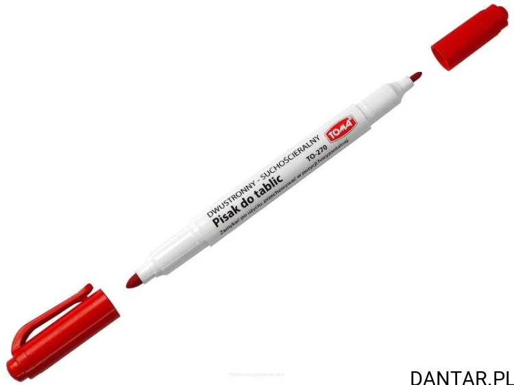 Marker do tablic dwustronny czerwony TO-270 Toma a1/12