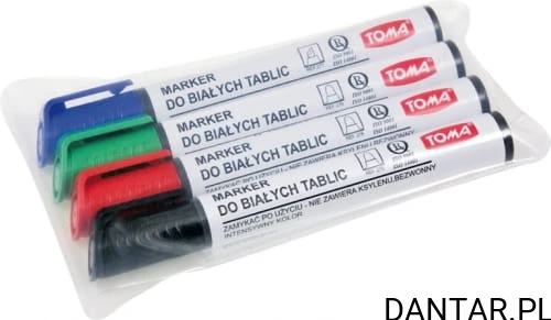 Marker suchościeralny okrągły do tablic mix kolor a4 TO-276 Toma
