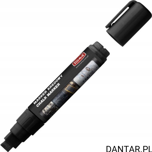 Marker kredowy płaski 8x5mm czarny TO-291 Toma  a1/10
