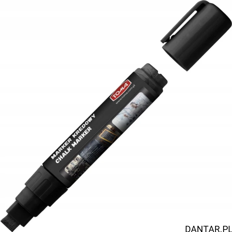 Marker kredowy płaski 8x5mm czarny TO-291 Toma  a1/10