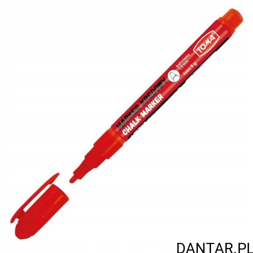Marker kredowy okrągły 1,5mm czerwony TO-293 Toma a1/10
