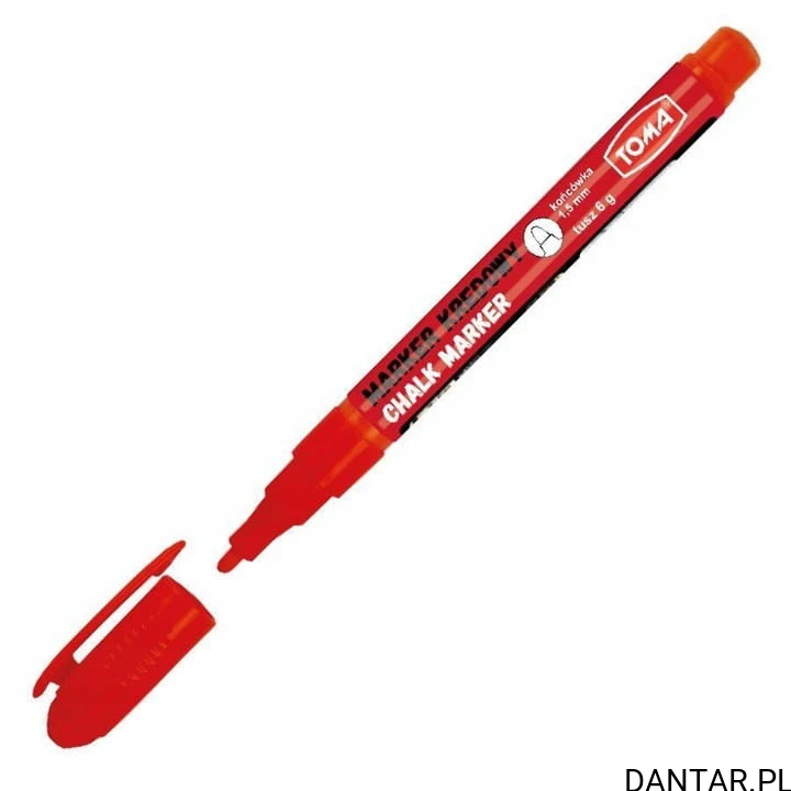 Marker kredowy okrągły 1,5mm czerwony TO-293 Toma a1/10