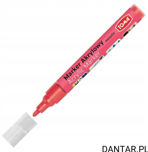 Marker akrylowy 4mm okrągły TO-402 metaliczny neon czerwony a1/24