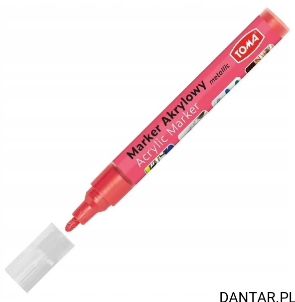 Marker akrylowy 4mm okrągły TO-402 metaliczny neon czerwony a1/24