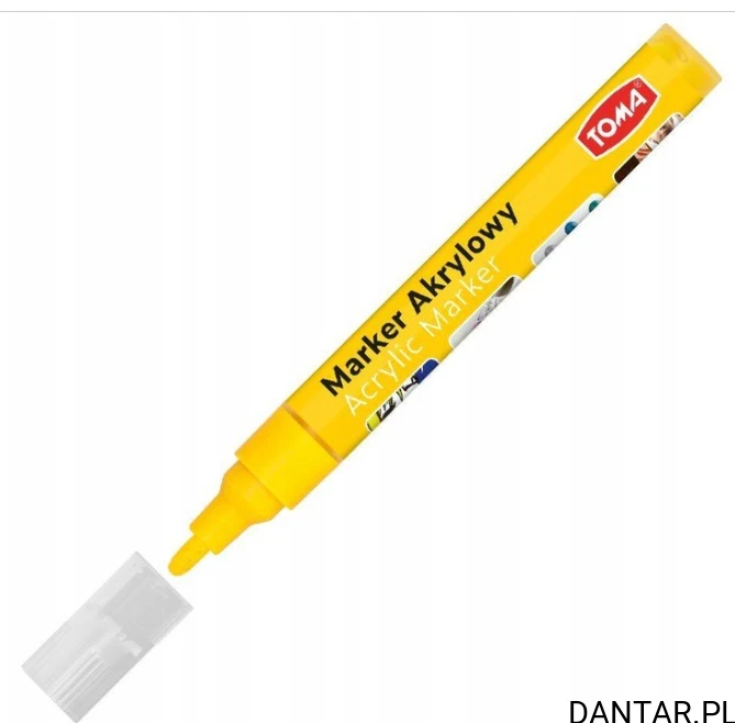 Marker akrylowy 4mm okrągły TO-402 żółty a1/24