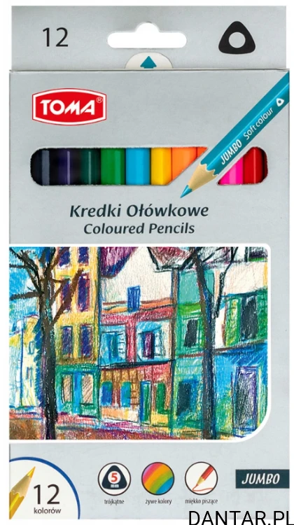 Kredki ołówkowe jumbo trójkątne 12kol TO-540 Toma 