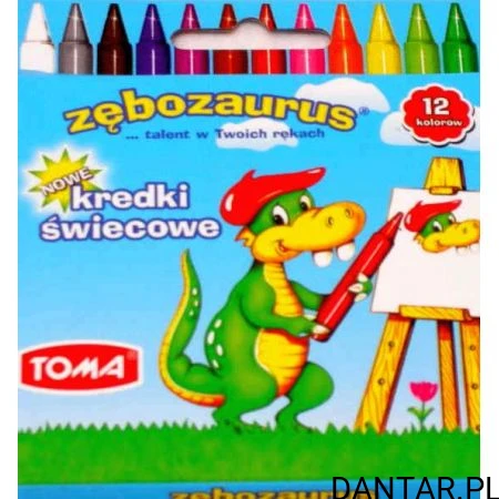 Kredki świecowe zębozaurus 12kol Toma TO-558 a12