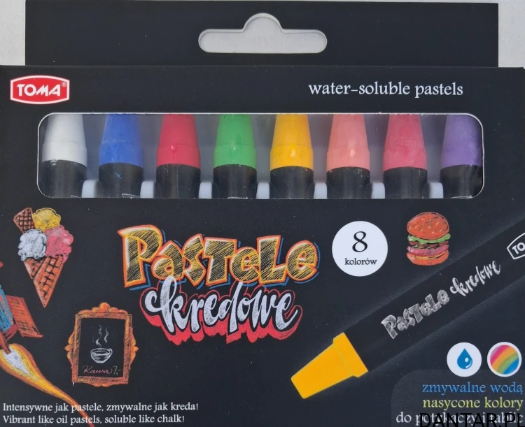 Kredki pastele kredowe 8 kolorów Toma a8