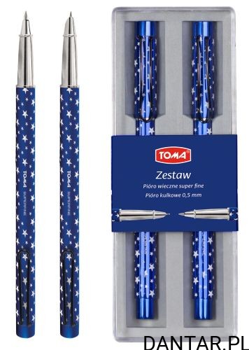 Pióro wieczne + pióro kulkowe 0,5mm zestaw TO-830 Toma