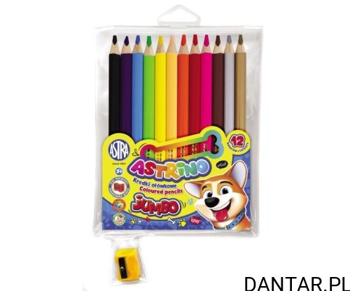 Kredki ołówkowe Astrino okrągłe jumbo 12 kolorów w 