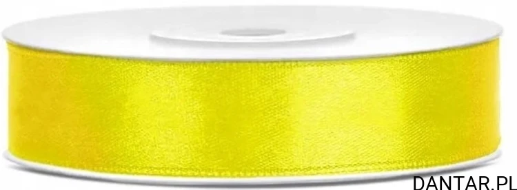 Wstążka satynowa 12mm x 25m żółta