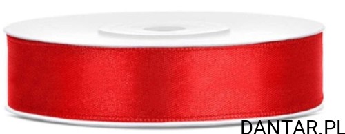 Wstążka satynowa czerwona 12mmx25m TS12-007