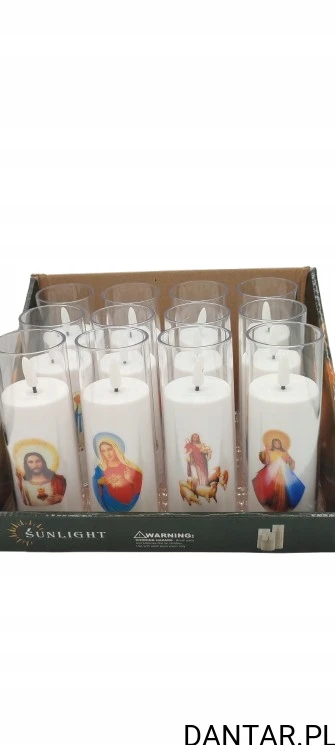 Opakowanie zbiorcze świeczek SL-812 z różnymi motywami religijnymi