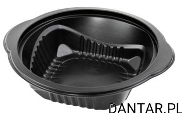 Pojemnik na zupę z uszami do zgrzewu czarny Bowl 350ml *150 reuse  D-5350RC a50/12 