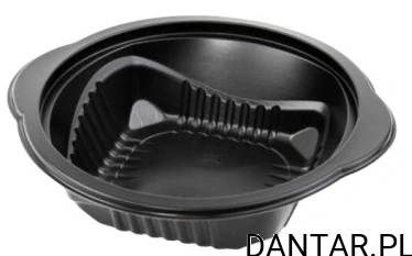 Pojemnik na zupę z uszami do zgrzewu czarny Bowl 350ml *150 reuse  D-5350RC a50/12 