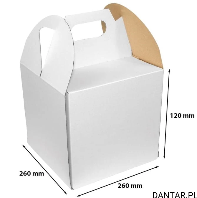 Karton 26x26x12 biały na tort mikrofala a1/25