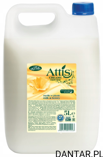 Mydło w płynie mleko & miód 5l Attis  a1/38/114