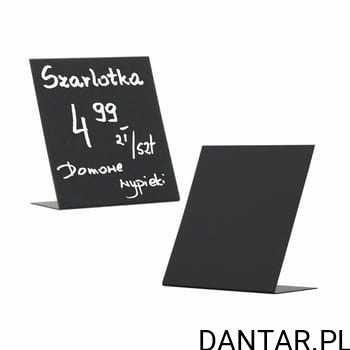 Etykieta  kredowa stojaczek prostokątny czarny 9x8,5 cm  a1/10