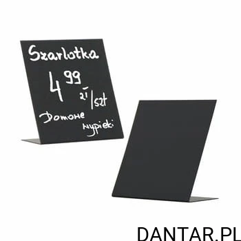 Etykieta  kredowa stojaczek prostokątny czarny 9x8,5 cm  a1/10