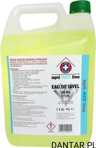 Javel 5l płyn dezynfekujący a1/4