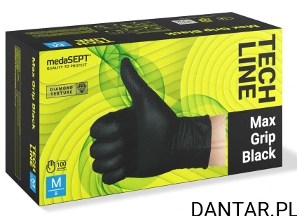 Rękawice nitrylowe M czarne Max grip black a100