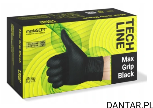 Rękawice nitrylowe XL czarne Max grip black a90