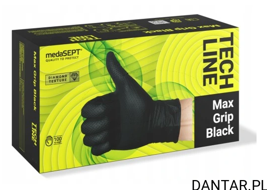 Rękawice nitrylowe XL czarne Max grip black a90