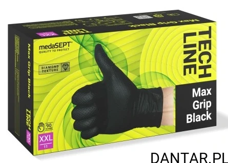 Rękawice nitrylowe XXL czarne Max grip black a90