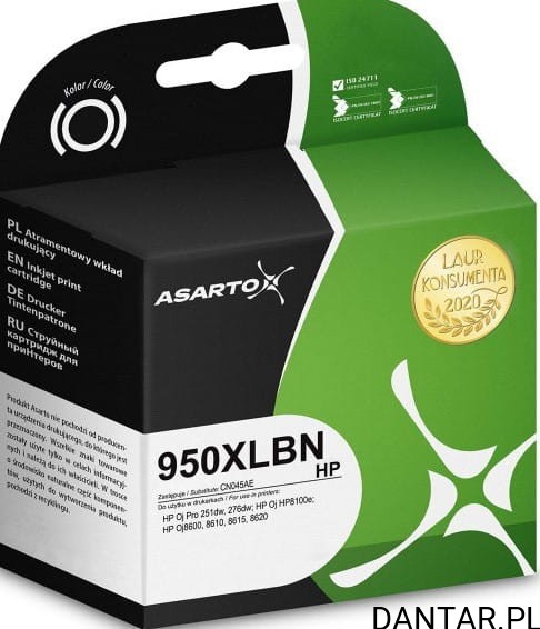 Tusz do HP zamiennik kompatybilny 950xl CN045AE OJ Pro 251dw black Asarto