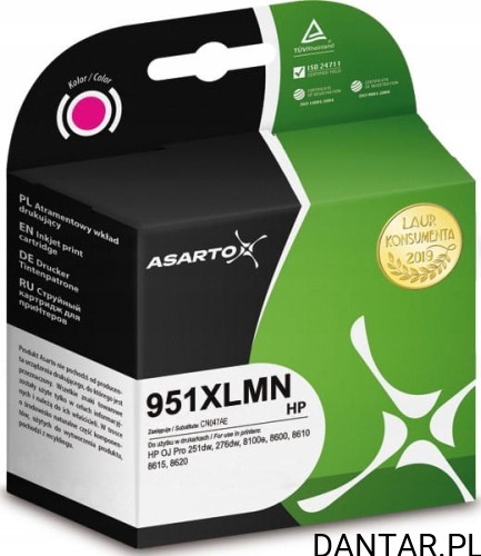 Tusz do HP  zamiennik kompatybilny 951xl CN047AE OJ Pro 251dw magenta  Asarto