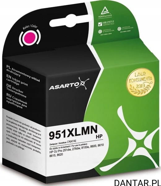 Tusz do HP  zamiennik kompatybilny 951xl CN047AE OJ Pro 251dw magenta  Asarto
