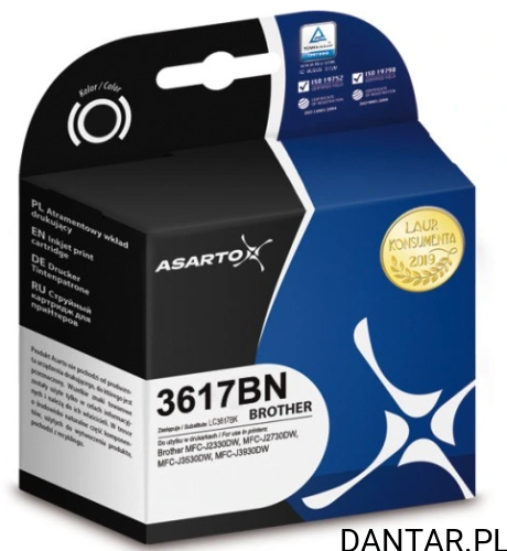 Tusz do Brother  zamiennik kompatybilny LC3617BK AS-B3617BN Asarto