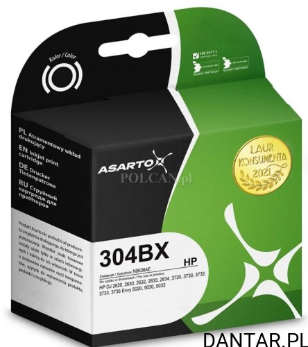 Tusz do HP 304XL N9K08AE BK Asarto czarny 450 str