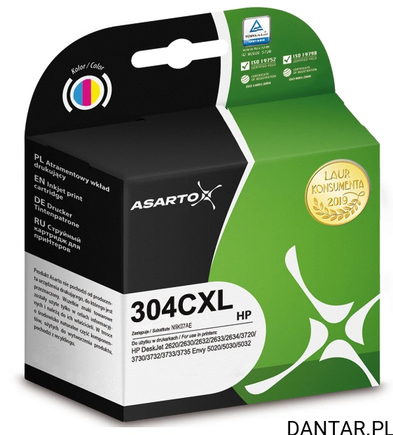 Tusz do HP 304XL N9K07AE color  Asarto 360str