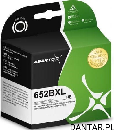 Tusz do HP  zamiennik kompatybilny 652BXL czarny AS-H652BXL Asarto 600str